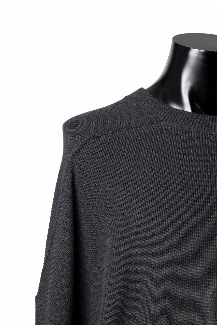 A.F ARTEFACT OVER SIZE TOP / RIB KNIT JERSEY (DARK GREY)