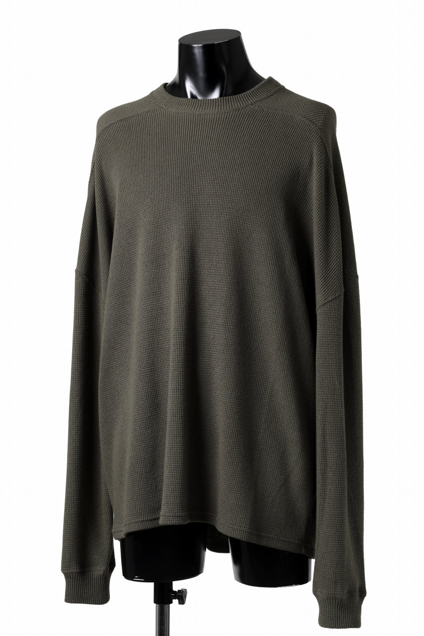 Load image into Gallery viewer, A.F ARTEFACT OVER SIZE TOP / RIB KNIT JERSEY (OLIVE)