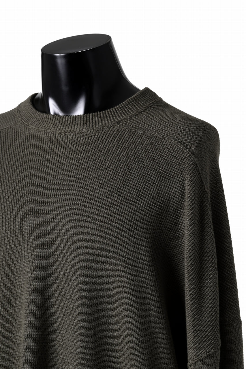 Load image into Gallery viewer, A.F ARTEFACT OVER SIZE TOP / RIB KNIT JERSEY (OLIVE)