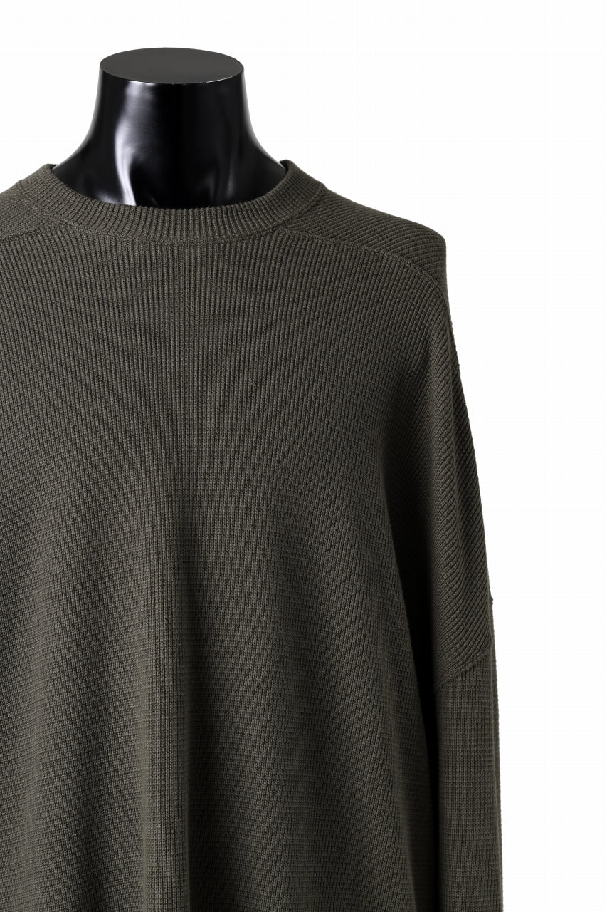 Load image into Gallery viewer, A.F ARTEFACT OVER SIZE TOP / RIB KNIT JERSEY (OLIVE)