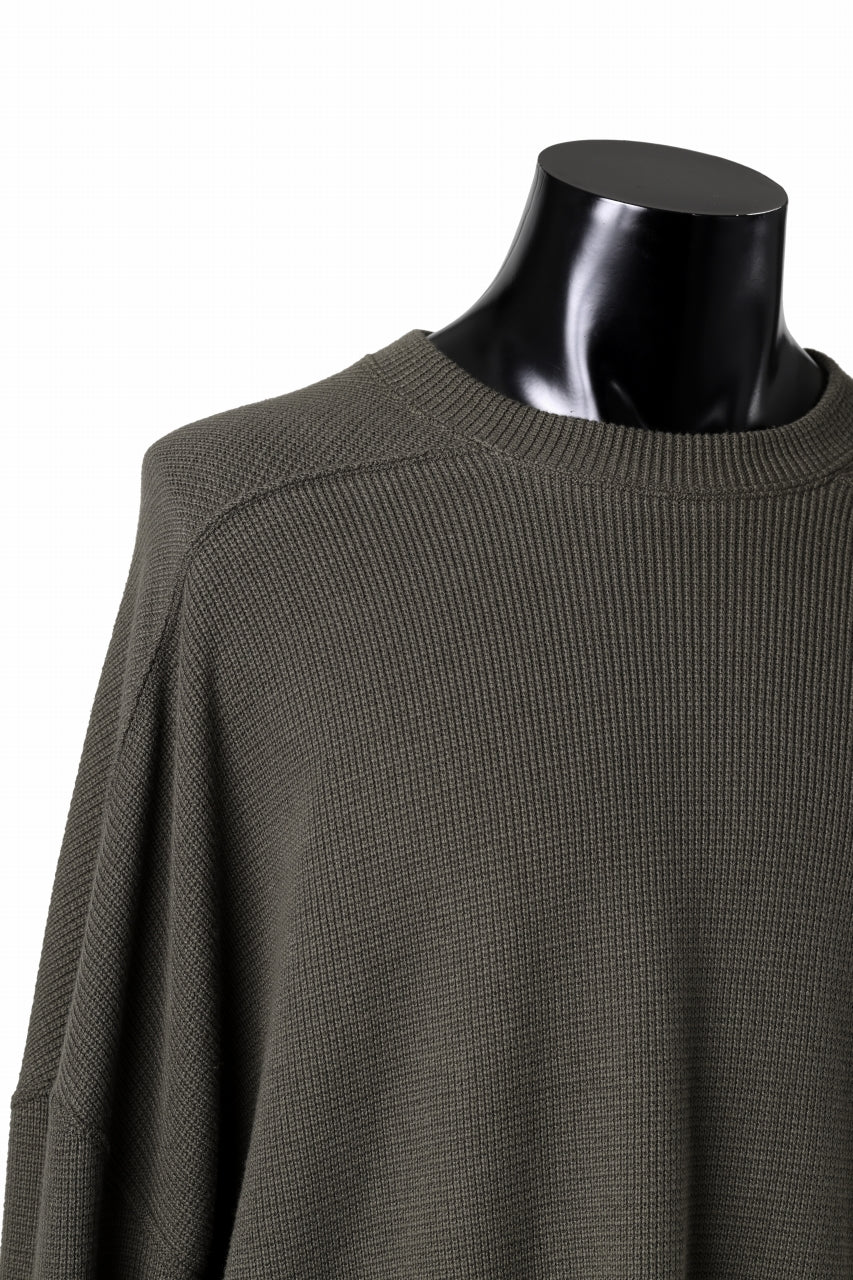 Load image into Gallery viewer, A.F ARTEFACT OVER SIZE TOP / RIB KNIT JERSEY (OLIVE)