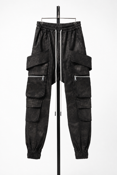 【SAMPLE】A.F ARTEFACT BELTED DETAIL JOGGER / METAL STEAM CAMOUFLAGE (BLACK×BROWN)