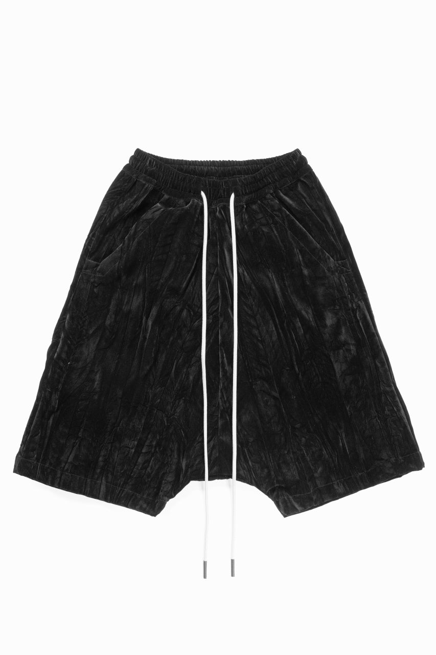 A.F ARTEFACT WASHER VELVET SARROUEL SHORTS (BLACK)の商品