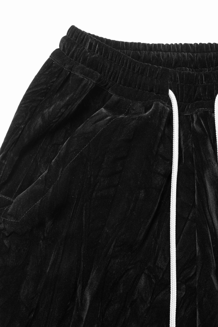 画像をギャラリービューアに読み込む, A.F ARTEFACT WASHER VELVET SARROUEL SHORTS (BLACK)