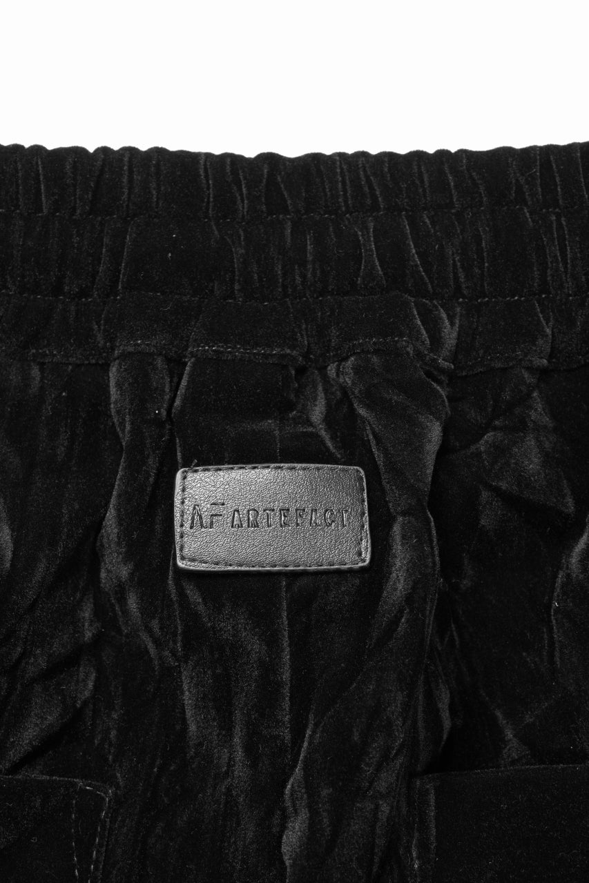 A.F ARTEFACT WASHER VELVET SARROUEL SHORTS (BLACK)