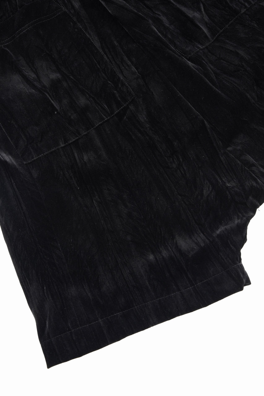画像をギャラリービューアに読み込む, A.F ARTEFACT WASHER VELVET SARROUEL SHORTS (BLACK)