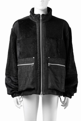 A.F ARTEFACT MULTI PANELED FLEECE TRACK JACKET (BLACK)