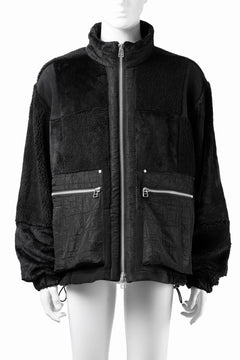 Load image into Gallery viewer, A.F ARTEFACT MULTI PANELED FLEECE TRACK JACKET (BLACK)