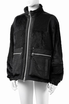 Load image into Gallery viewer, A.F ARTEFACT MULTI PANELED FLEECE TRACK JACKET (BLACK)