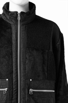 Load image into Gallery viewer, A.F ARTEFACT MULTI PANELED FLEECE TRACK JACKET (BLACK)