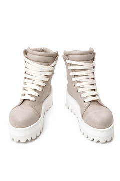 画像をギャラリービューアに読み込む, A.F ARTEFACT x Portaille PLATFORM SNEAKER BOOTS / CALF LEATHER (ASH PINK x WHITE)