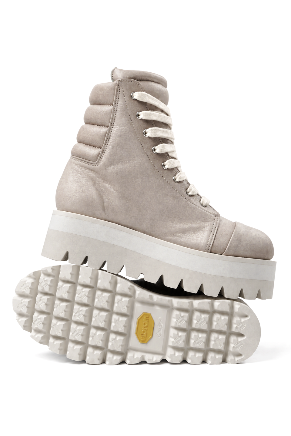 画像をギャラリービューアに読み込む, A.F ARTEFACT x Portaille PLATFORM SNEAKER BOOTS / CALF LEATHER (ASH PINK x WHITE)