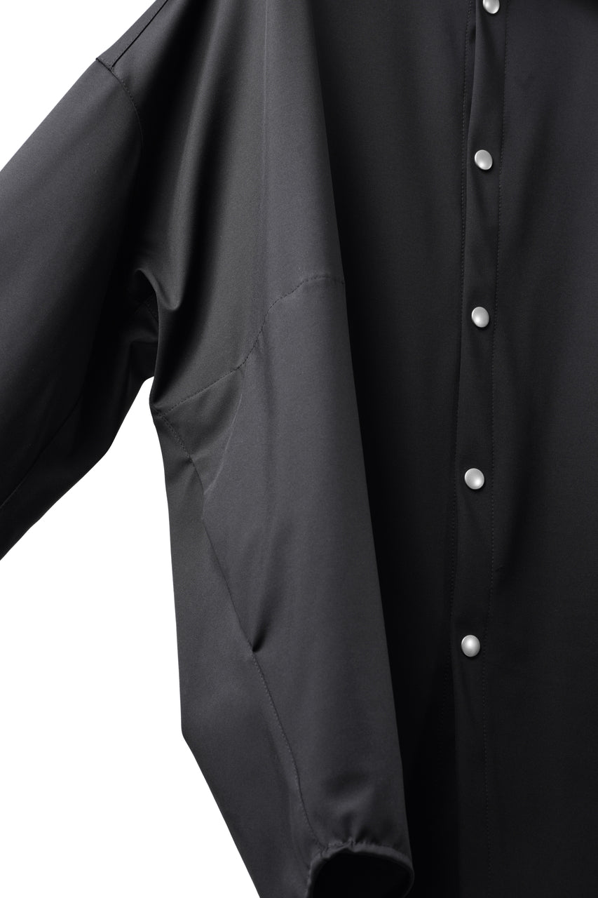 画像をギャラリービューアに読み込む, A.F ARTEFACT COCOON SHIRTS / TECH SMOOTH BONDING LW FLEECE (BLACK)