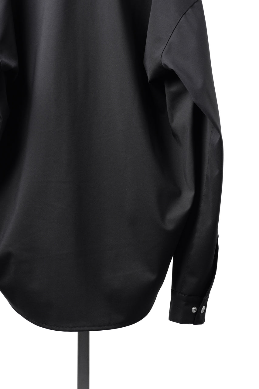 画像をギャラリービューアに読み込む, A.F ARTEFACT COCOON SHIRTS / TECH SMOOTH BONDING LW FLEECE (BLACK)