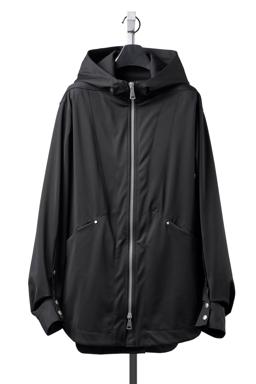 Load image into Gallery viewer, A.F ARTEFACT HOODED ZIP BLOUSON / TECH SMOOTH BONDING LW FLEECE (BLACK)