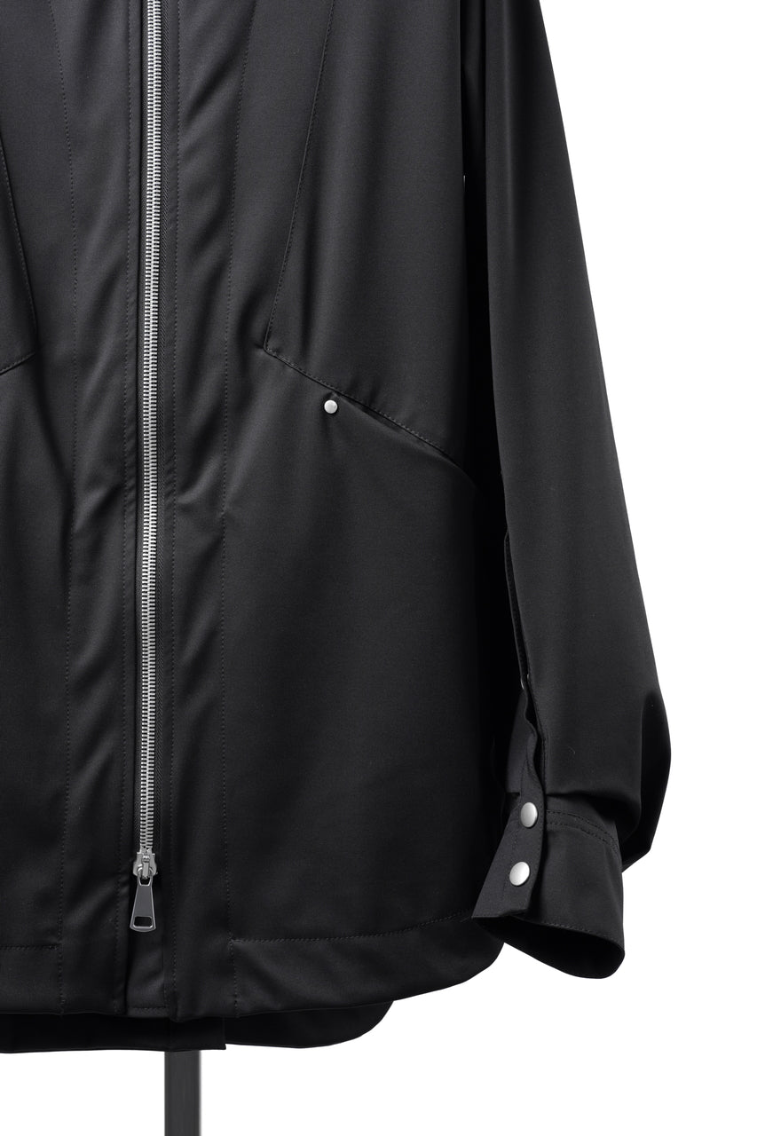 Load image into Gallery viewer, A.F ARTEFACT HOODED ZIP BLOUSON / TECH SMOOTH BONDING LW FLEECE (BLACK)