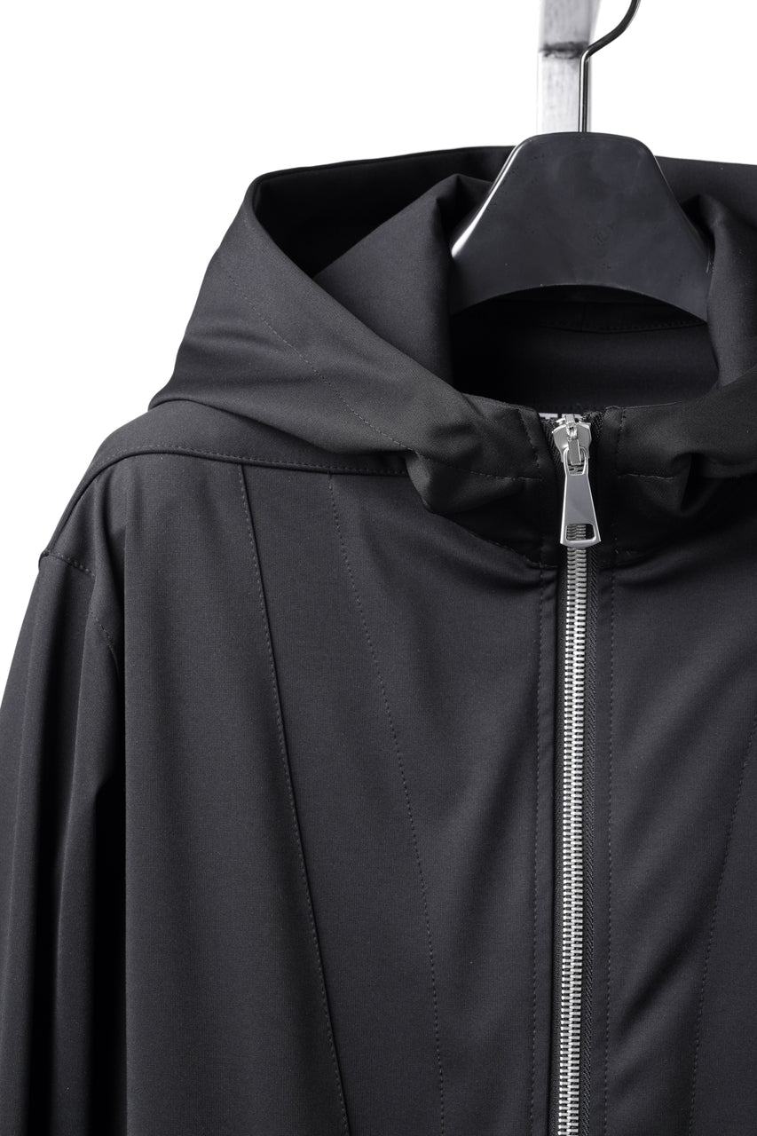 Load image into Gallery viewer, A.F ARTEFACT HOODED ZIP BLOUSON / TECH SMOOTH BONDING LW FLEECE (BLACK)