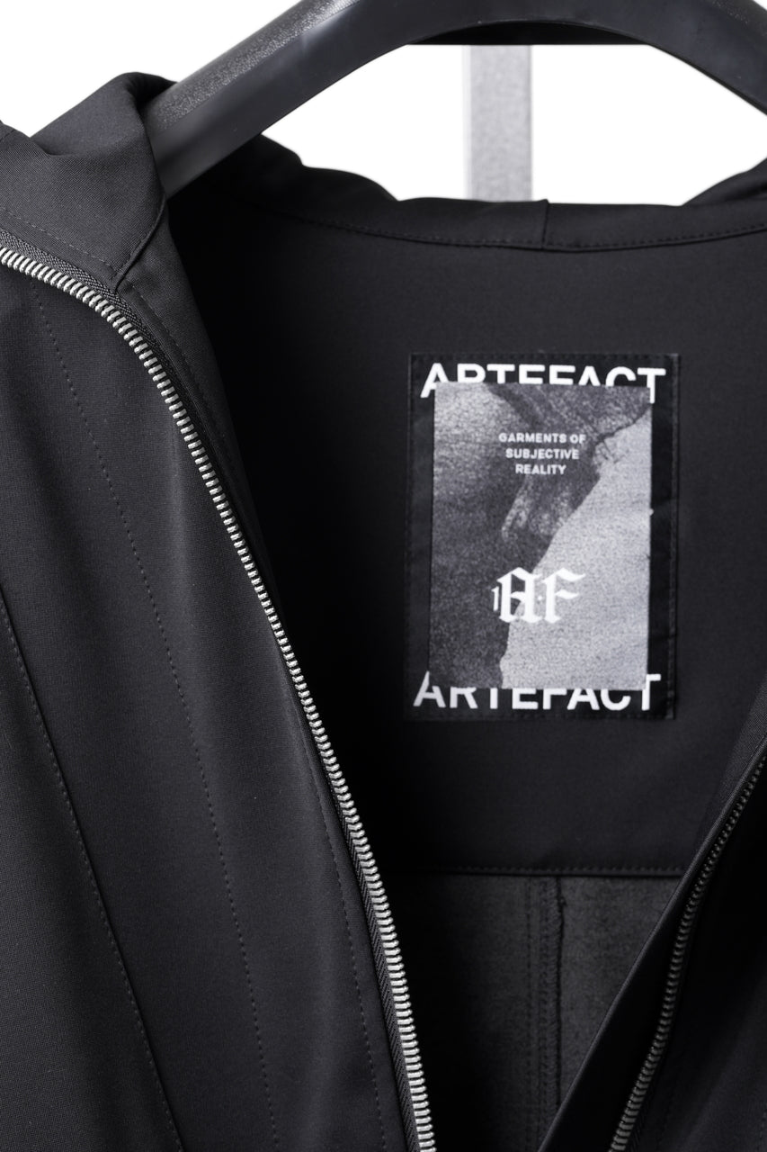 Load image into Gallery viewer, A.F ARTEFACT HOODED ZIP BLOUSON / TECH SMOOTH BONDING LW FLEECE (BLACK)