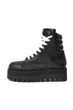 画像をギャラリービューアに読み込む, A.F ARTEFACT x Portaille PLATFORM SNEAKER BOOTS / CALF LEATHER (ALL BLACK)