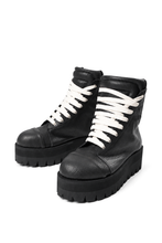 画像をギャラリービューアに読み込む, A.F ARTEFACT x Portaille PLATFORM SNEAKER BOOTS / CALF LEATHER (ALL BLACK)