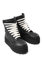 画像をギャラリービューアに読み込む, A.F ARTEFACT x Portaille PLATFORM SNEAKER BOOTS / CALF LEATHER (ALL BLACK)