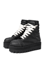 画像をギャラリービューアに読み込む, A.F ARTEFACT x Portaille PLATFORM SNEAKER BOOTS / CALF LEATHER (ALL BLACK)