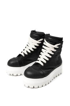 画像をギャラリービューアに読み込む, A.F ARTEFACT x Portaille PLATFORM SNEAKER BOOTS / CALF LEATHER (BLACK x WHITE)