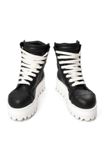 画像をギャラリービューアに読み込む, A.F ARTEFACT x Portaille PLATFORM SNEAKER BOOTS / CALF LEATHER (BLACK x WHITE)