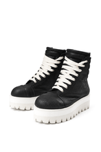 画像をギャラリービューアに読み込む, A.F ARTEFACT x Portaille PLATFORM SNEAKER BOOTS / CALF LEATHER (BLACK x WHITE)