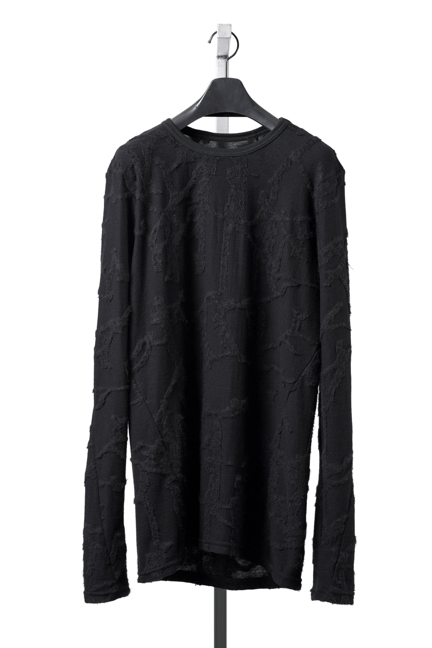 画像をギャラリービューアに読み込む, A.F ARTEFACT SLIM FIT LONG SLEEVE TOP / SURFACE WOOL (BLACK)