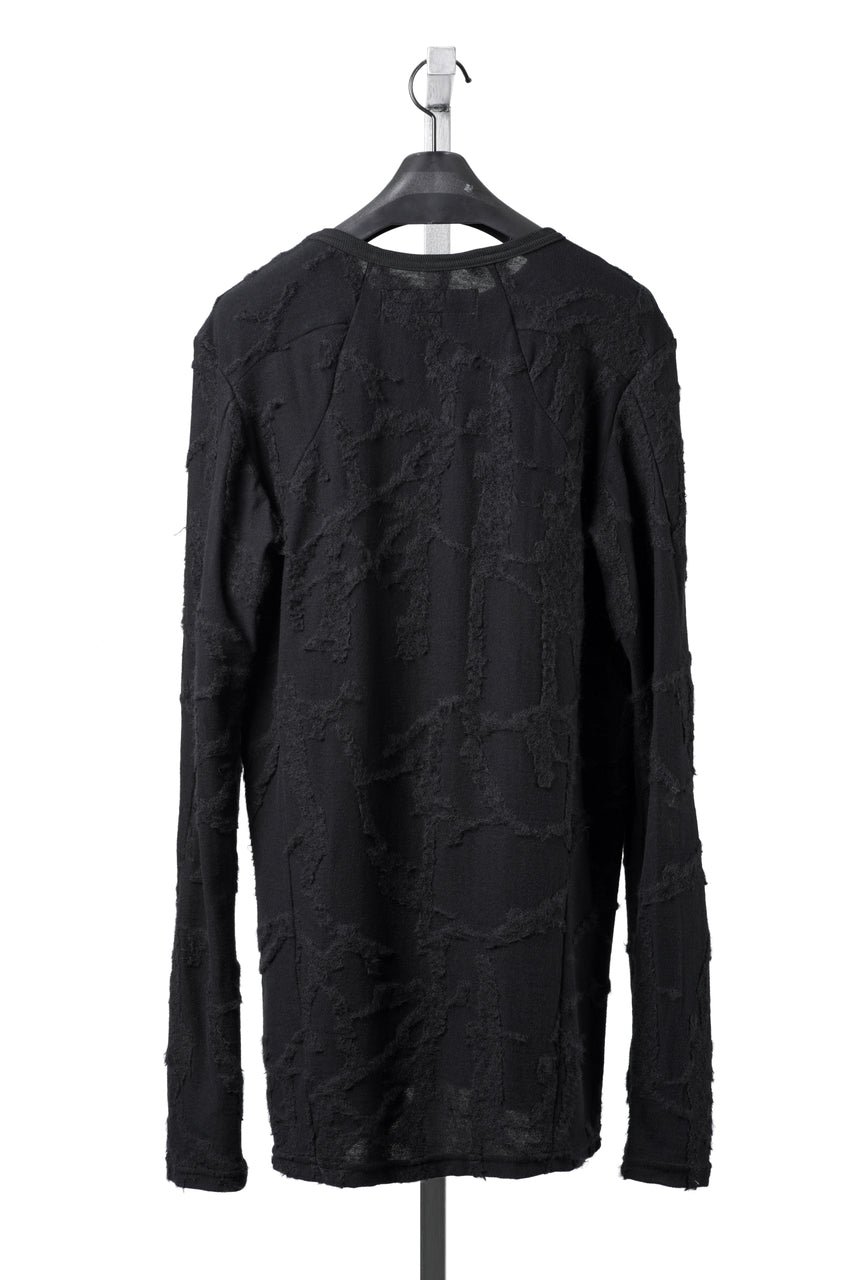 画像をギャラリービューアに読み込む, A.F ARTEFACT SLIM FIT LONG SLEEVE TOP / SURFACE WOOL (BLACK)