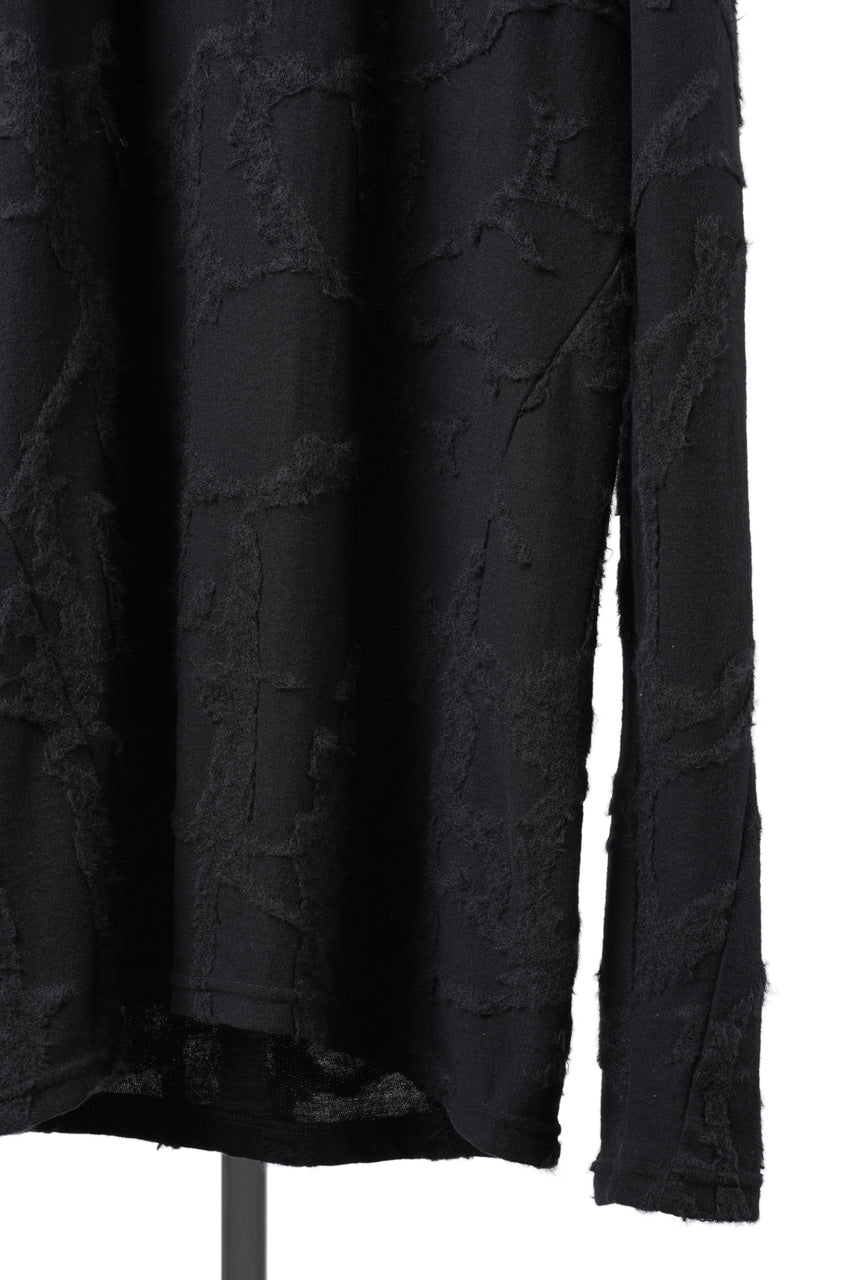 画像をギャラリービューアに読み込む, A.F ARTEFACT SLIM FIT LONG SLEEVE TOP / SURFACE WOOL (BLACK)