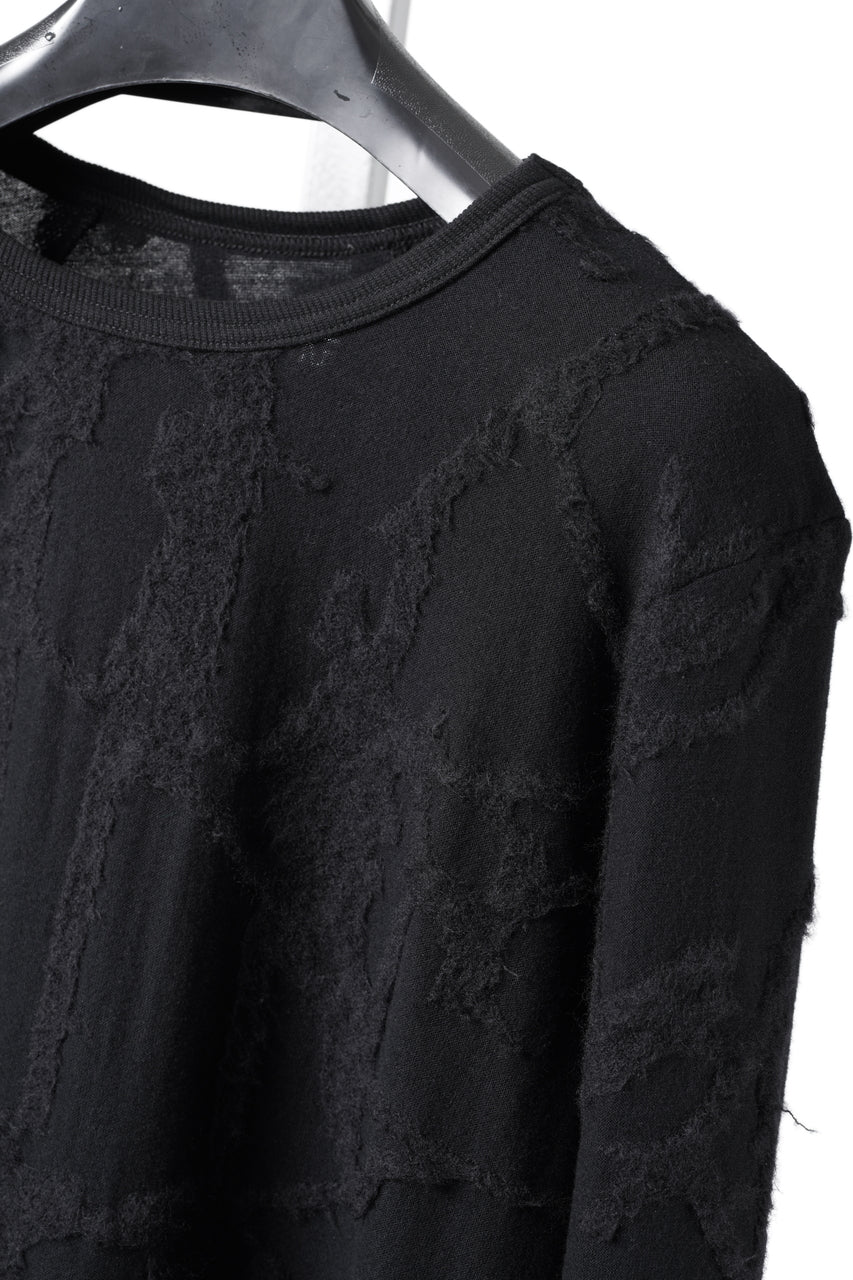 画像をギャラリービューアに読み込む, A.F ARTEFACT SLIM FIT LONG SLEEVE TOP / SURFACE WOOL (BLACK)