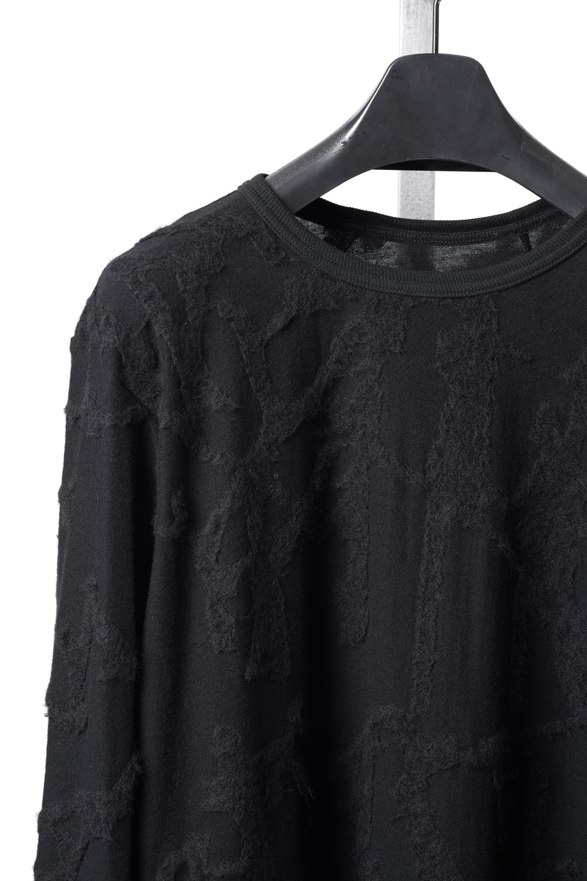 画像をギャラリービューアに読み込む, A.F ARTEFACT SLIM FIT LONG SLEEVE TOP / SURFACE WOOL (BLACK)