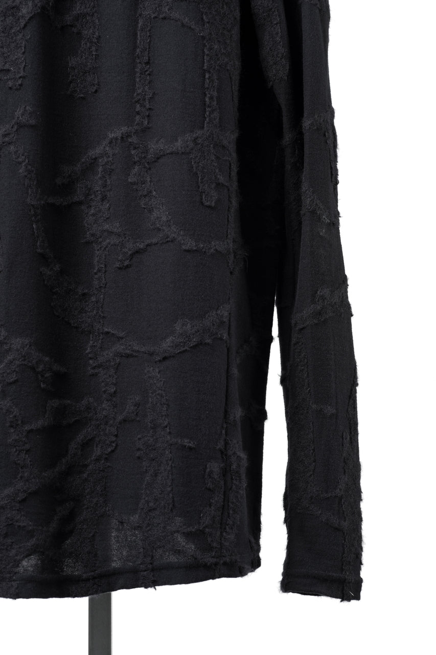 画像をギャラリービューアに読み込む, A.F ARTEFACT SLIM FIT LONG SLEEVE TOP / SURFACE WOOL (BLACK)