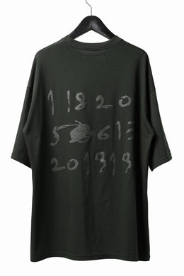 A.F ARTEFACT NUMBERRING PRINT OVER SIZED S/S TEE (BLACK)