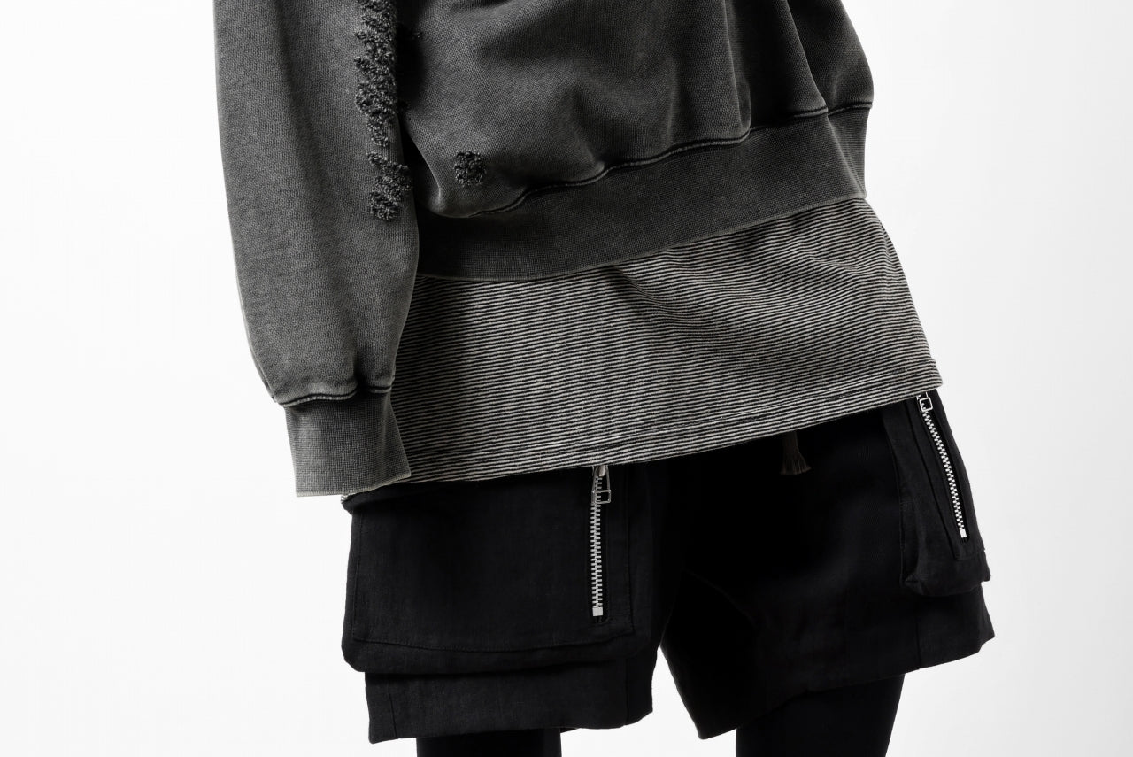 Feng Chen Wang GREY RIPPED JERSY HOODIE (GREY)