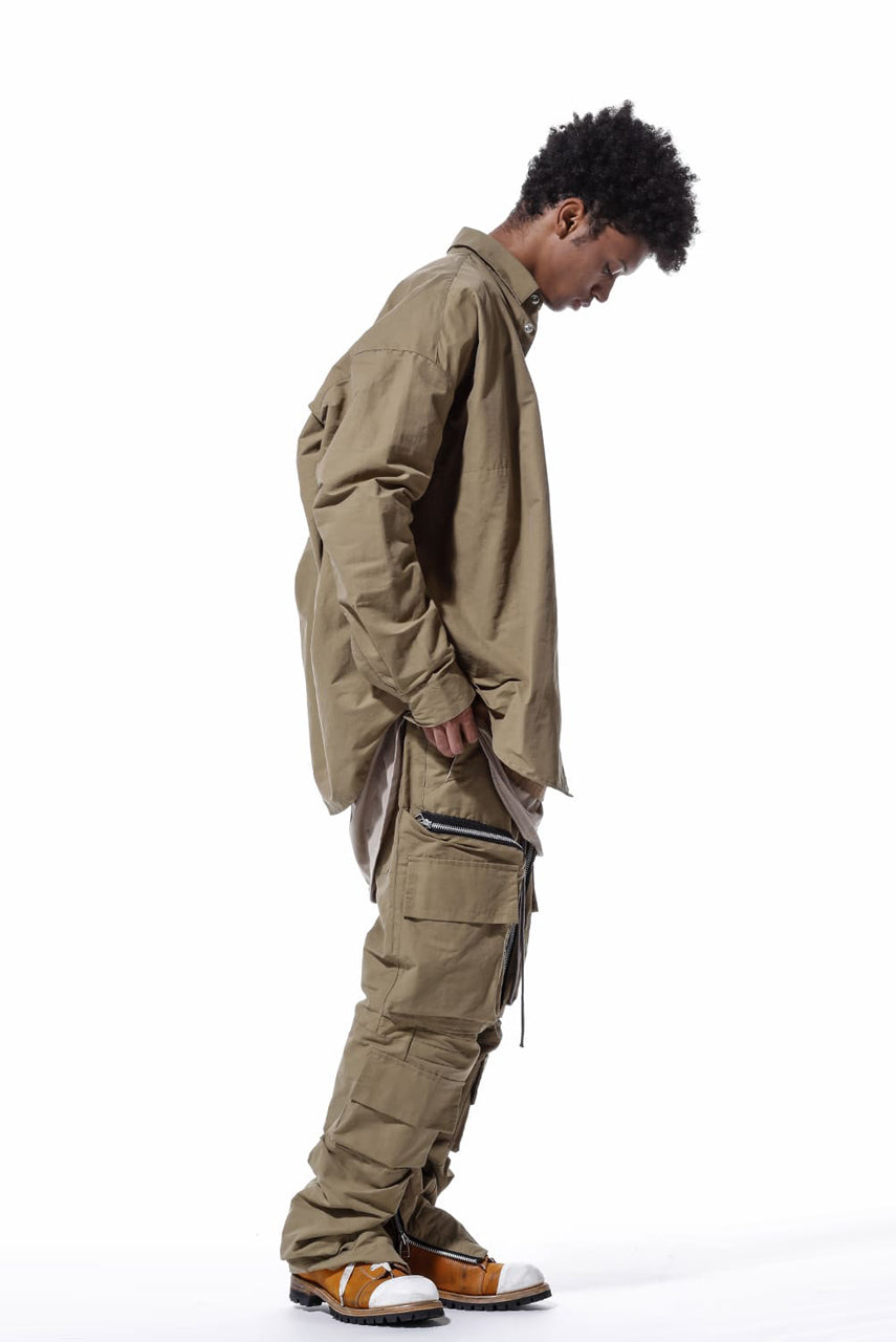 A.F ARTEFACT SNAPPED COCOON SHIRT (BEIGE)