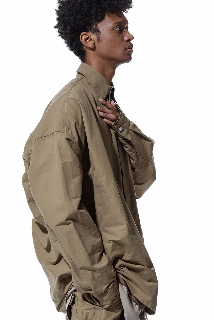 A.F ARTEFACT SNAPPED COCOON SHIRT (BEIGE)