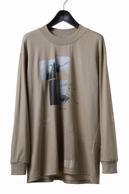 A.F ARTEFACT THICK-COLLAR BASIC L/S T-SHIRT / TYPE B PRINT (BEIGE)