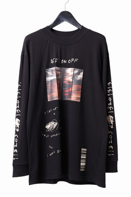 A.F ARTEFACT THICK-COLLAR BASIC L/S T-SHIRT / TYPE A PRINT (BLACK)