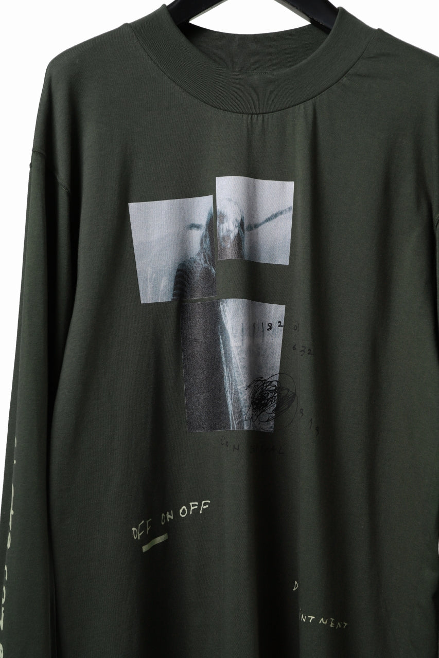 A.F ARTEFACT THICK-COLLAR BASIC L/S T-SHIRT / TYPE B PRINT (KHAKI)