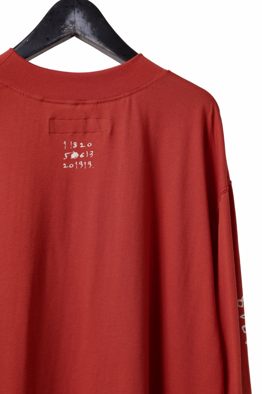 画像をギャラリービューアに読み込む, A.F ARTEFACT THICK-COLLAR BASIC L/S T-SHIRT / TYPE B PRINT (ORANGE)