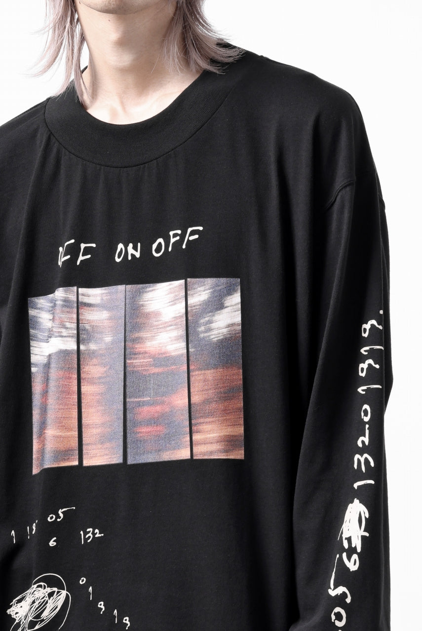 Load image into Gallery viewer, A.F ARTEFACT THICK-COLLAR BASIC L/S T-SHIRT / TYPE A PRINT (BLACK)