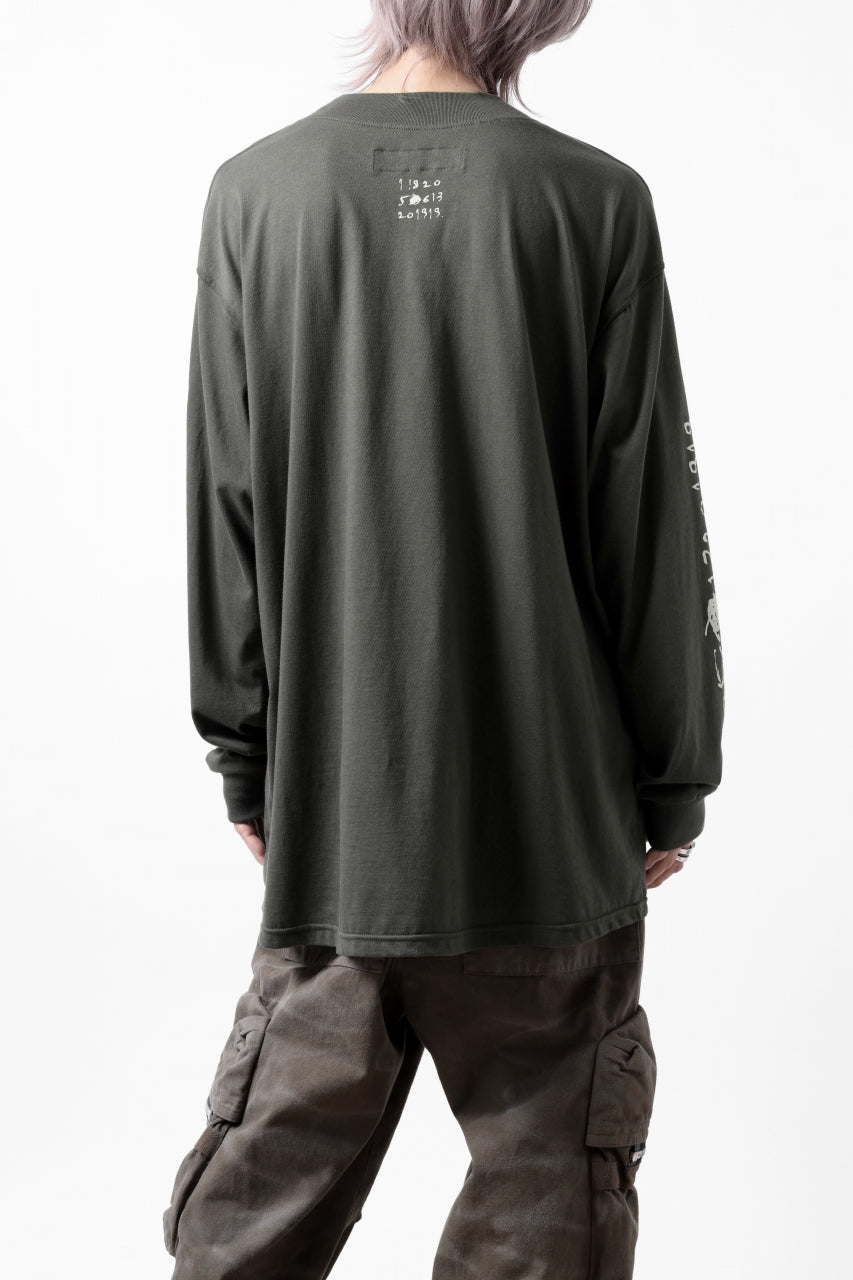 Load image into Gallery viewer, A.F ARTEFACT THICK-COLLAR BASIC L/S T-SHIRT / TYPE A PRINT (KHAKI)