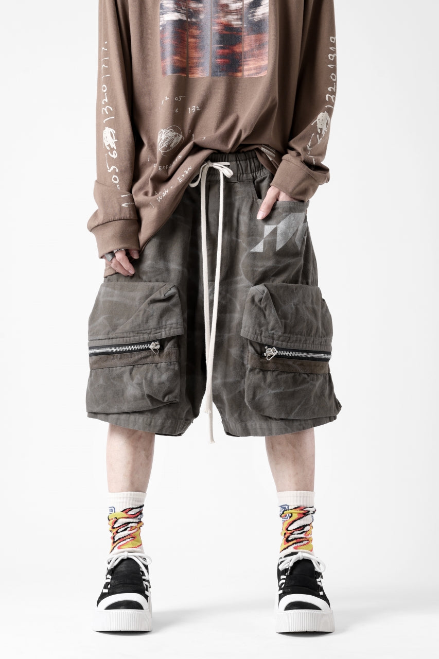 A.F ARTEFACT RUGGED CARGO SHORTS  / VINTAGE DYED (KHAKI)