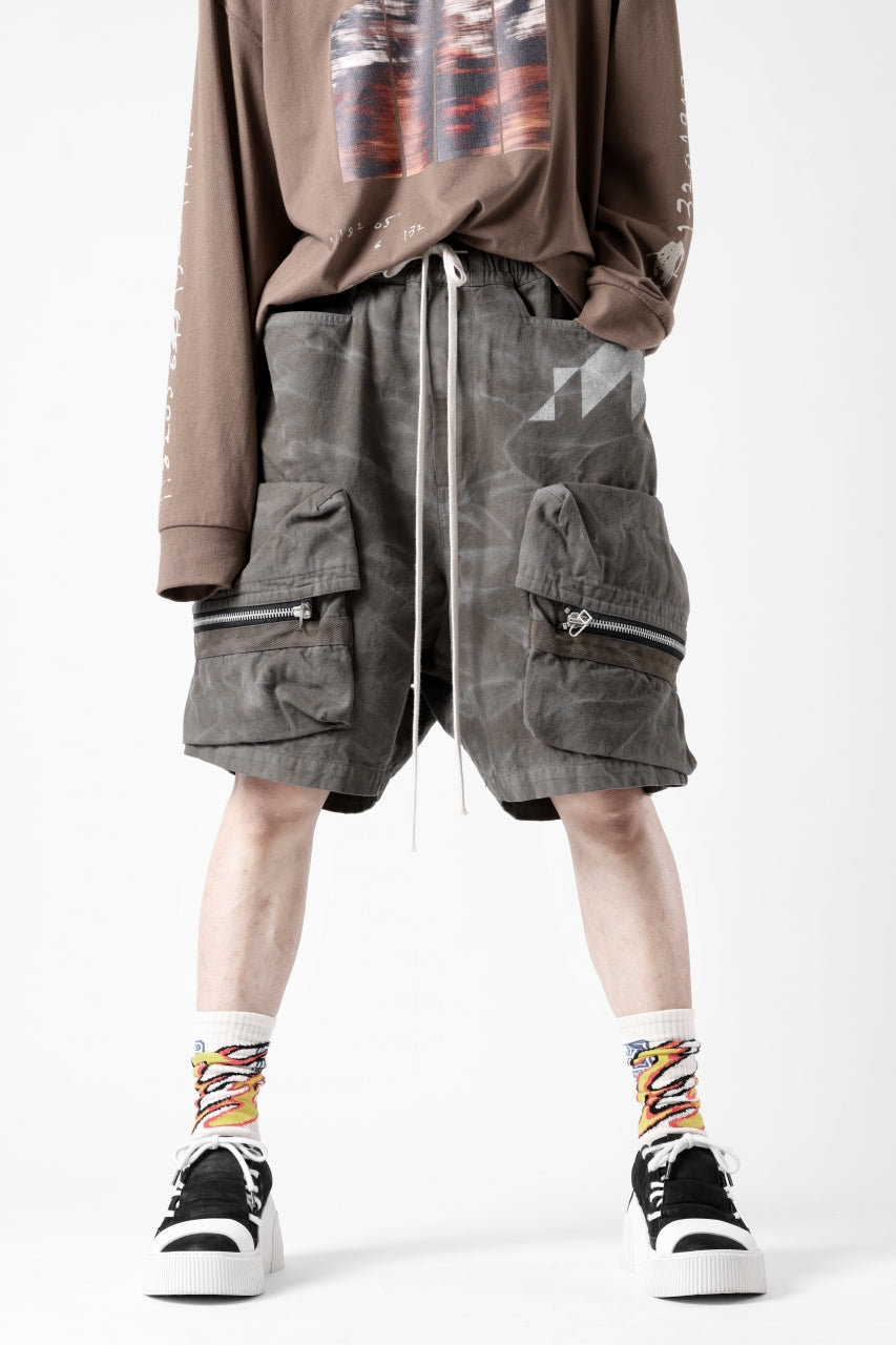 A.F ARTEFACT RUGGED CARGO SHORTS  / VINTAGE DYED (KHAKI)