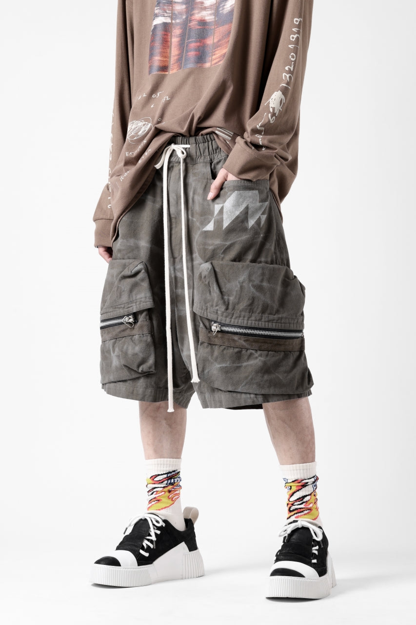 A.F ARTEFACT RUGGED CARGO SHORTS  / VINTAGE DYED (KHAKI)