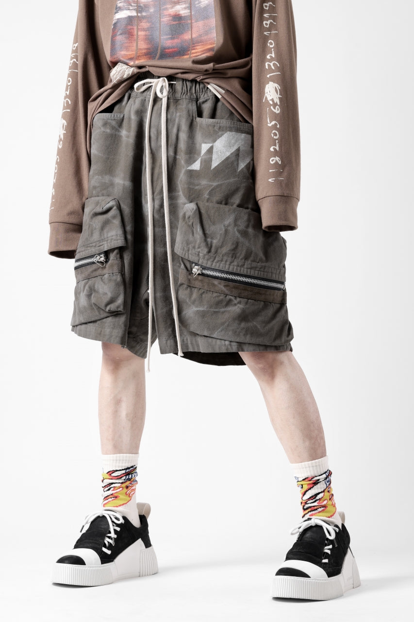 A.F ARTEFACT RUGGED CARGO SHORTS  / VINTAGE DYED (KHAKI)