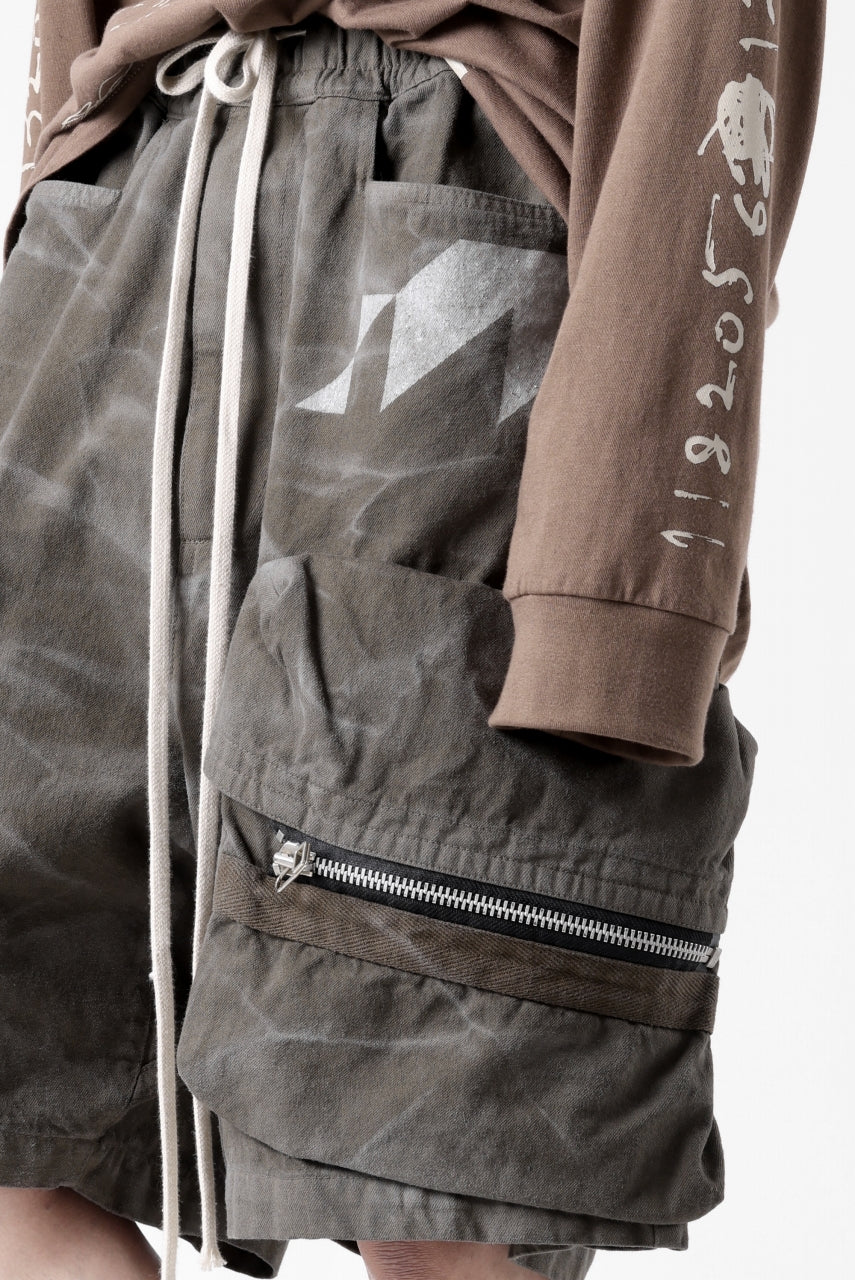 A.F ARTEFACT RUGGED CARGO SHORTS  / VINTAGE DYED (KHAKI)